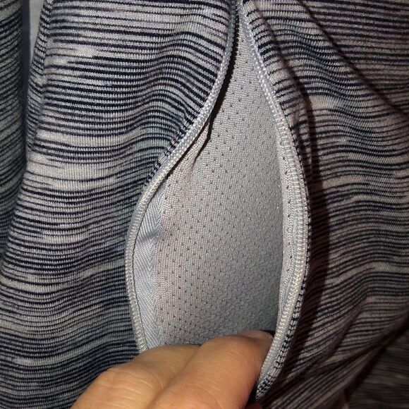 Champion S Active Full Zip Mock Neck Fitted Gray White Heathered Sweatshirt - Picture 7 of 14